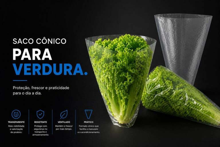 Saco cônico para verdura