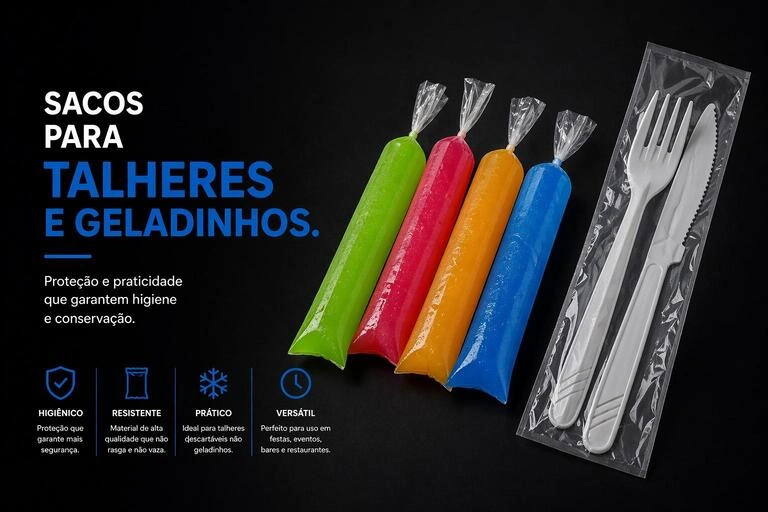 Saquinho para geladinho e talheres